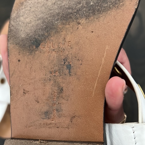 Authentic USED CÉLINE WHITE sandals size 36 - Picture 11 of 16